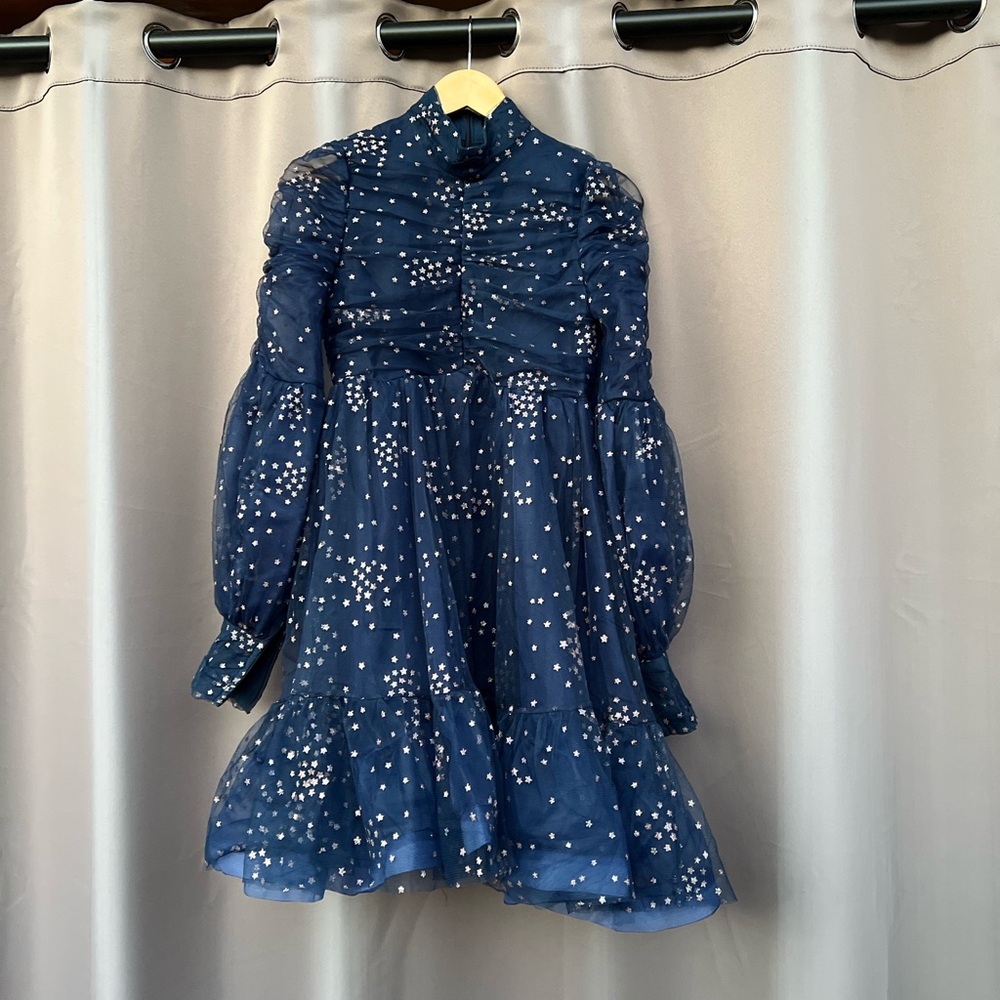 Navy midi dress